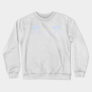 pair of cute Coquette baby blue ribbon bows repeating pattern seamless girly aesthetic this is me if you even care Crewneck Sweatshirt